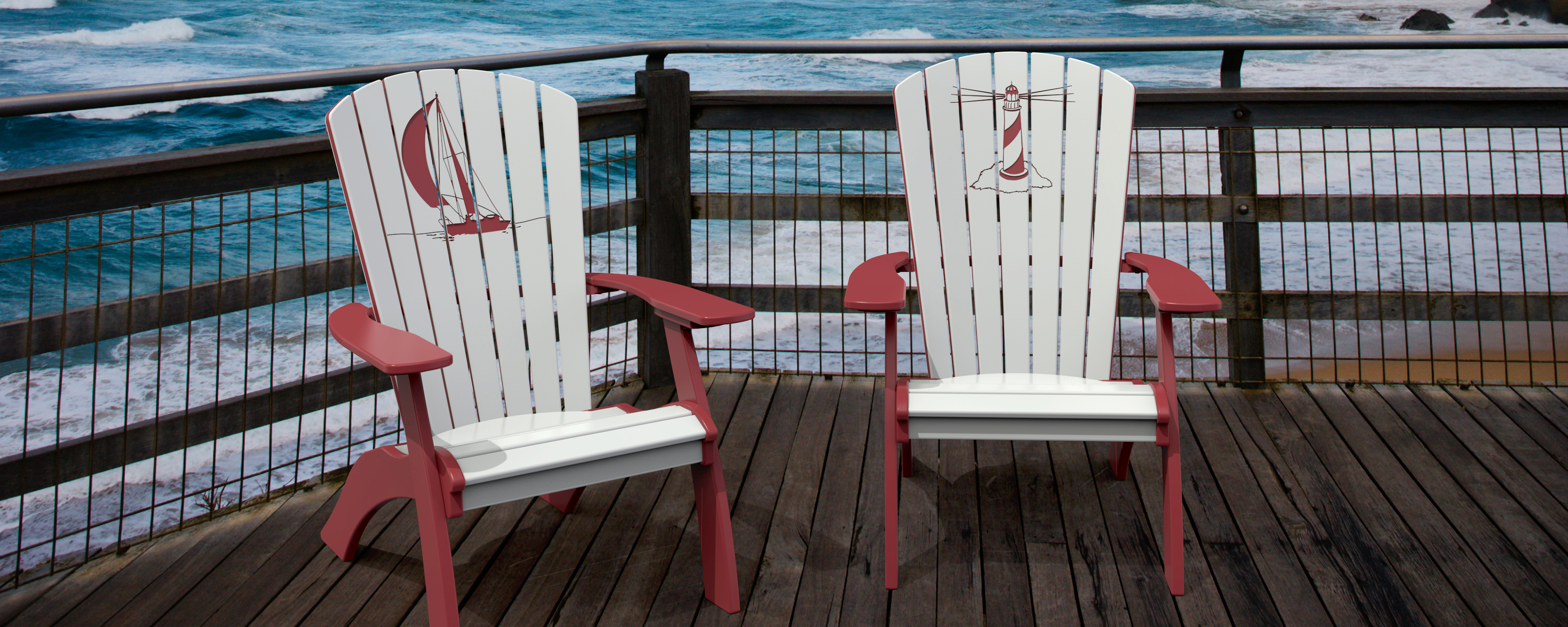Engraved Coastal Adirondak chairs